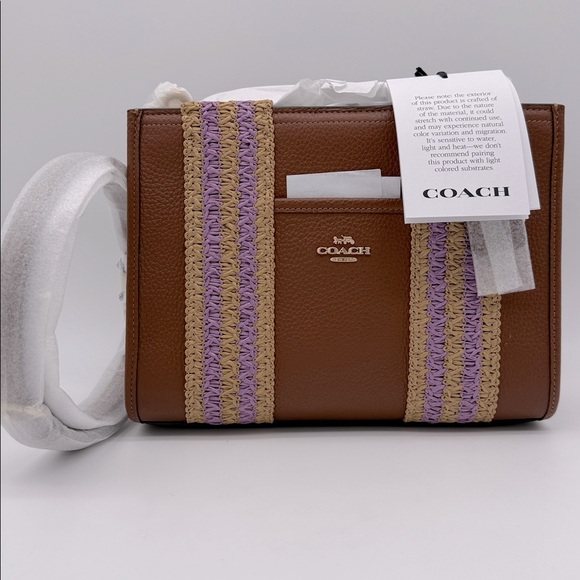 Coach Smith Tote Bag 24 Gold/Redwood Multi - Picture 1 of 15